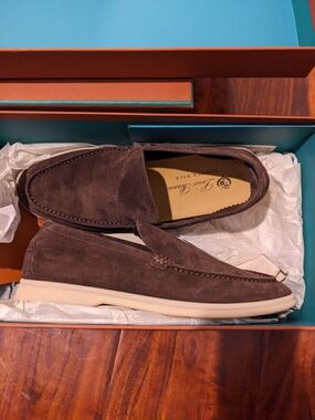 Loafer Suede Slip-On Men's Shoes in Dark Brown